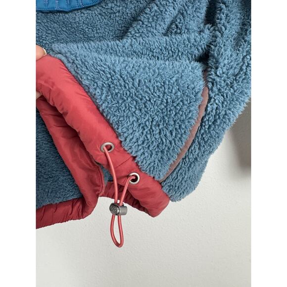 UGG Sherpa Fleece Pullover Women's Large Cozy 1/2 Zip Iggy Jacket Blue - Picture 5 of 10
